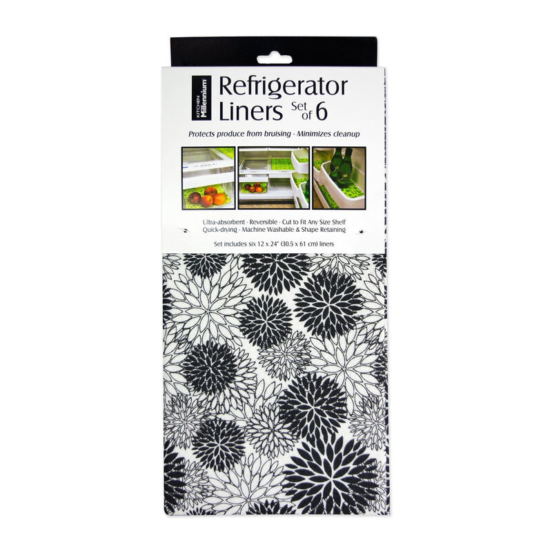 Set of 6 Black Dahlia Refrigerator Liner Rolls 12" x 24"