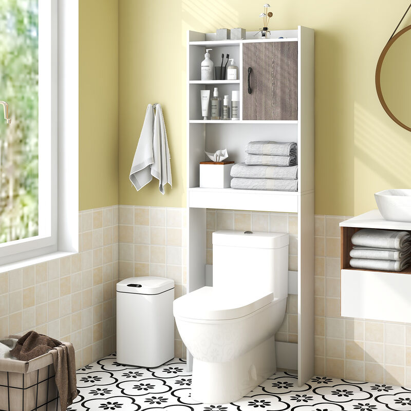 4-Tier Space-saving Toilet Sorage Cabinet with Open Shelves