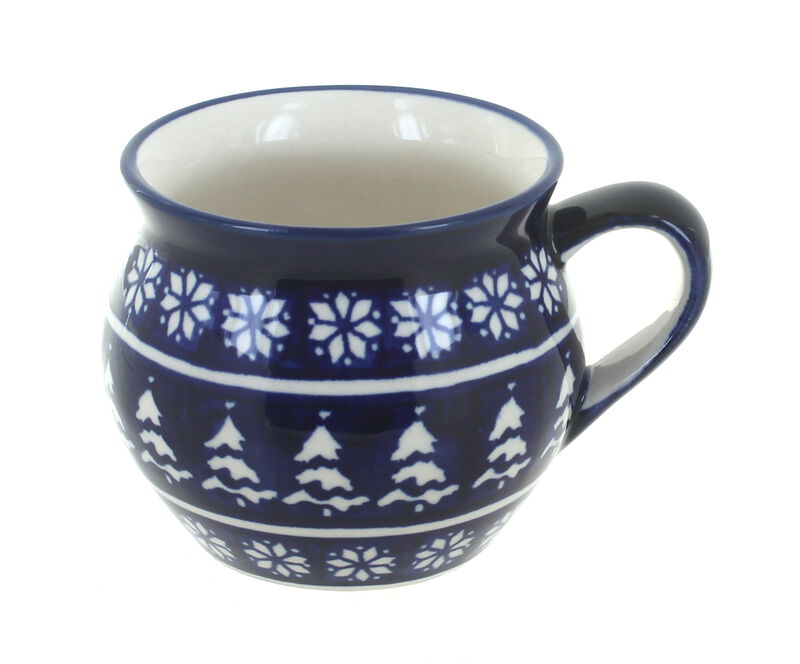 Blue Rose Polish Pottery Nature Medium Bell Shape Mug