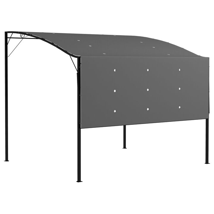 10' x 8' Patio Awning & Gazebo, Extendable Steel Sun Shade Shelter, Window Gray