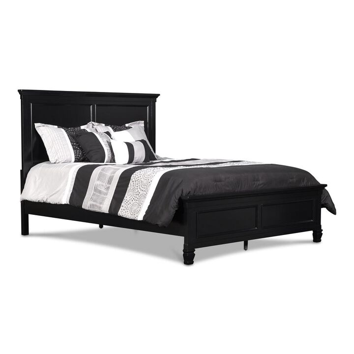 New Classic Furniture Furniture Tamarack Solid Wood King Panel Bed in Black