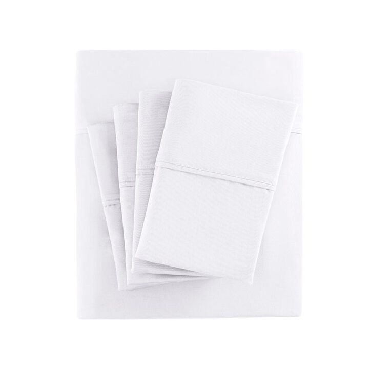 Belen Kox Luxe White Cotton Blend Sateen Sheet Set, Belen Kox