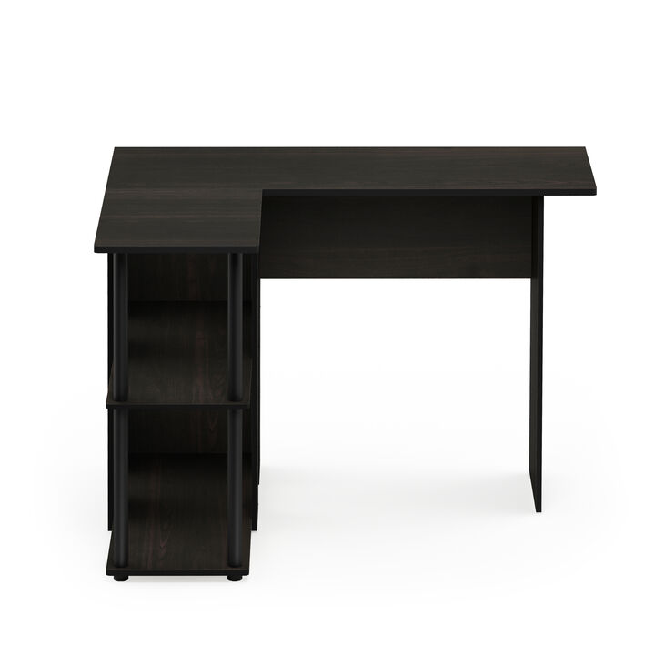 Furinno Furinno Abbott L-Shape Desk with Bookshelf, Espresso/Black, 17092EX/BK