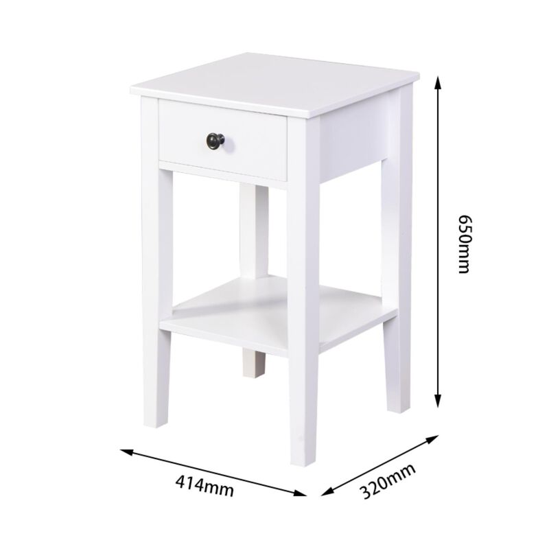 Hivvago Floor Standing Mini Storage Table with Drawer for Room and Bathroom