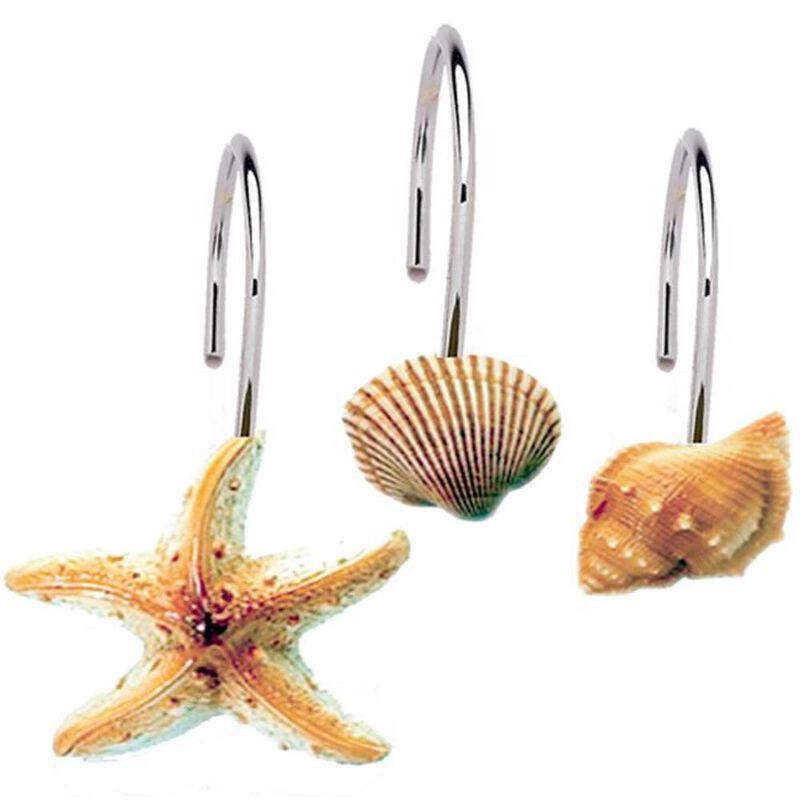 Carnation Home Fashions Home Decorative Scuba Jewels Resin Shower Curtain Hooks