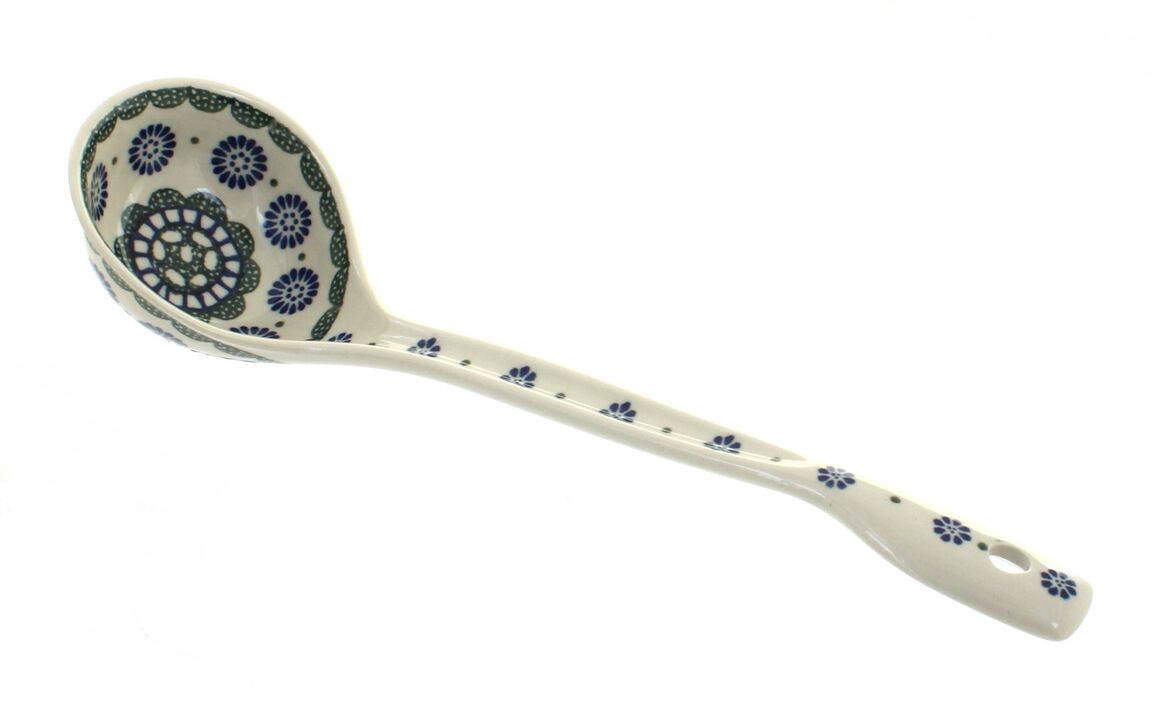 Blue Rose Polish Pottery Hummingbird Ladle