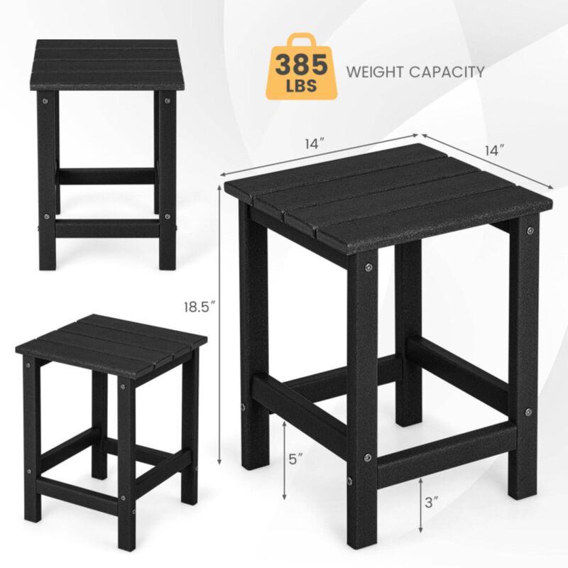 Hivvago 14 Inch Square Weather-Resistant Adirondack Side Table