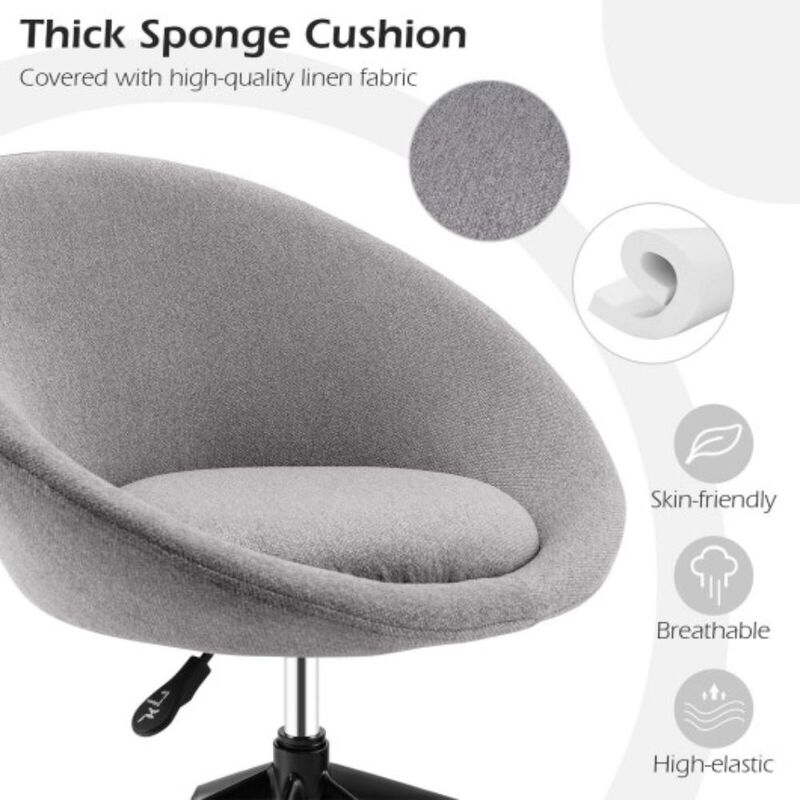 Adjustable Swivel Accent Chair Vanity Chair with Round Back