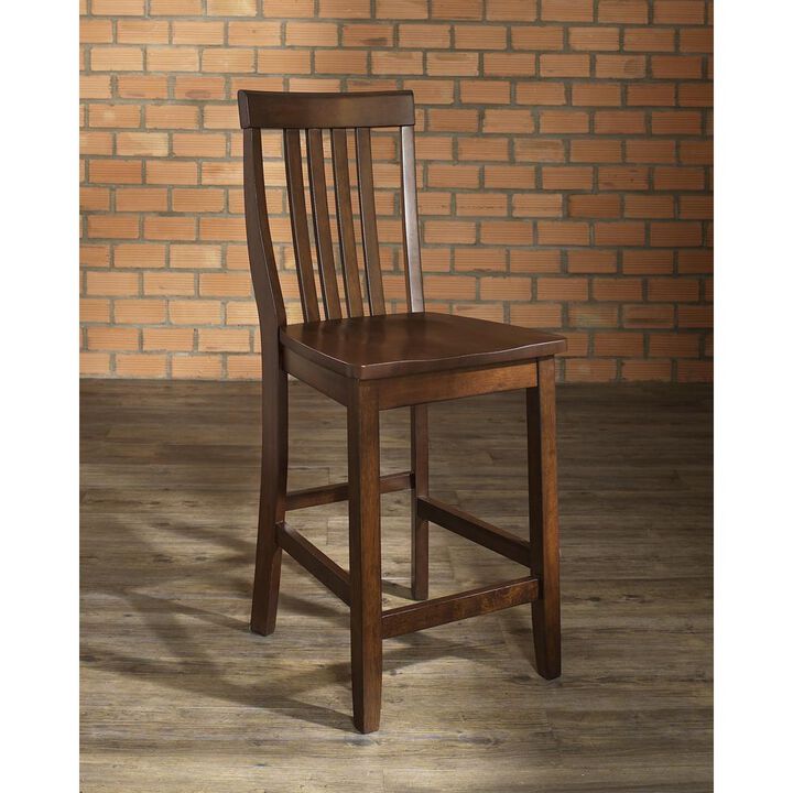 Crosley Furniture School House 2Pc Counter Stool Set Mahogany - 2 Stools