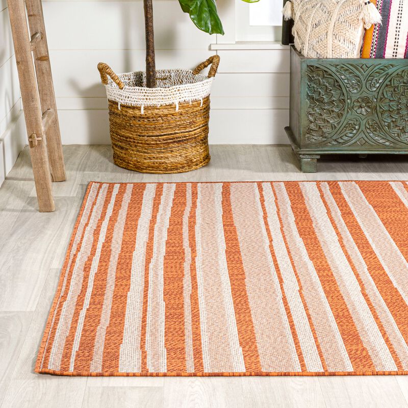 Castara Wavy Stripe Modern Indoor/Outdoor Area Rug