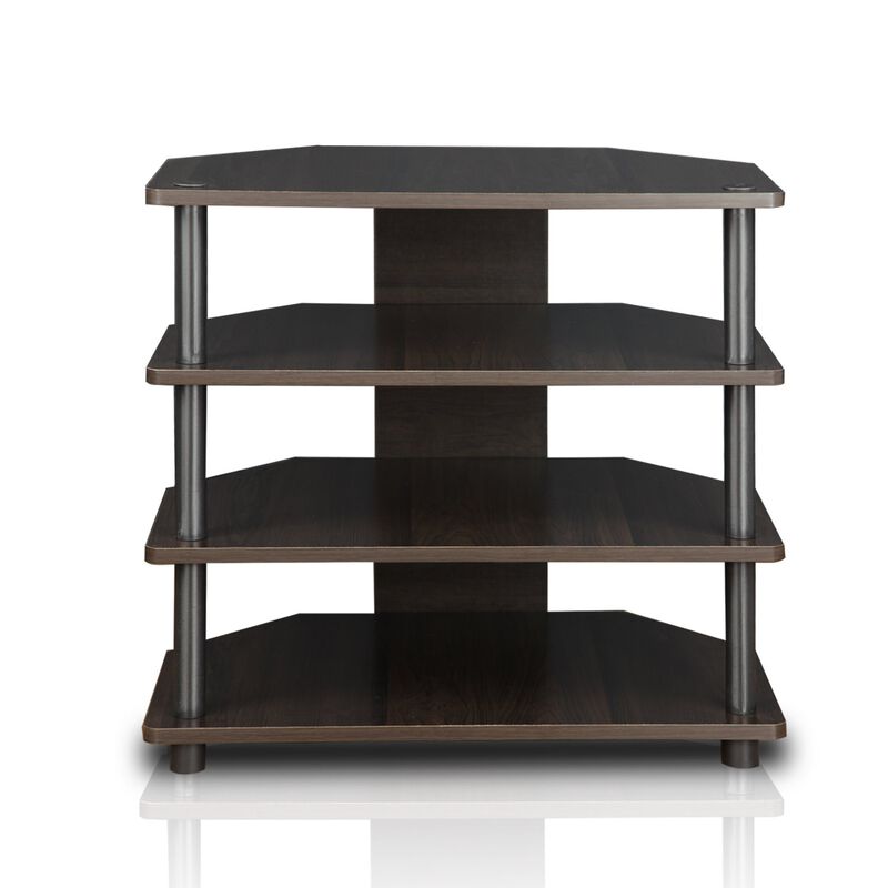 Furinno Furinno 15093CC/BK Turn-N-Tube Easy Assembly 3-Tier Petite TV Stand, Espresso