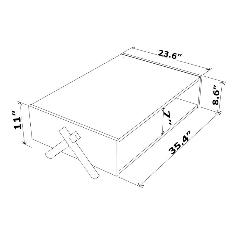 Kipp Coffee Table with Interior Shelving