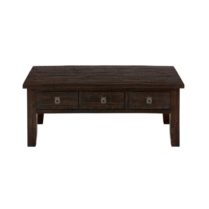 Jofran Kona Grove 48 Distressed Solid Wood Rectangle Coffee Table