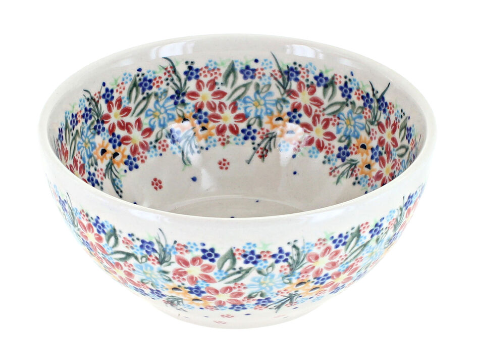 Blue Rose Polish Pottery Holiday Pine Cereal/Soup Bowl