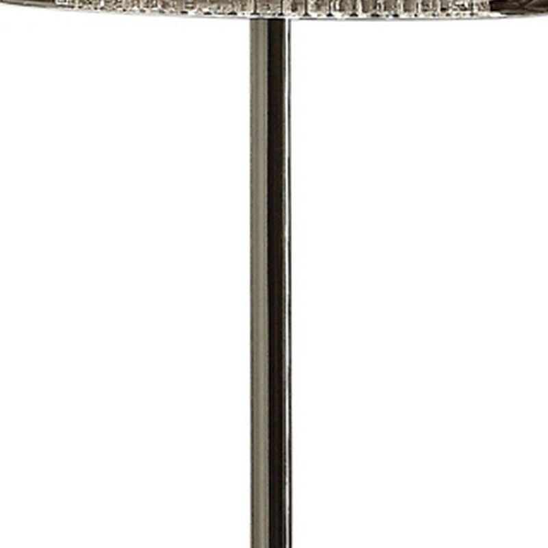Hana 30 Inch Table Lamp, Modern Crystal Glass Shade, Metal, Black Nickel-Benzara