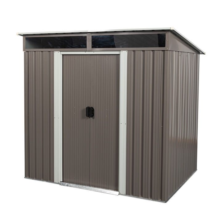 Hivvago 6ft x 5ft Modern Outdoor Storage Shed for Garden with Lockable Sliding Door