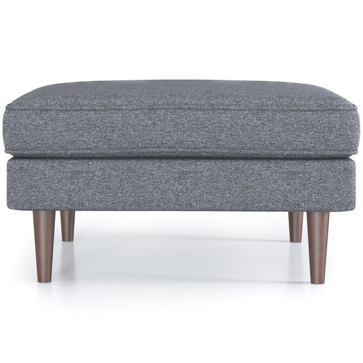 Ashcroft Furniture Co Amber Mid-Century Modern Square Upholstered Ottoman