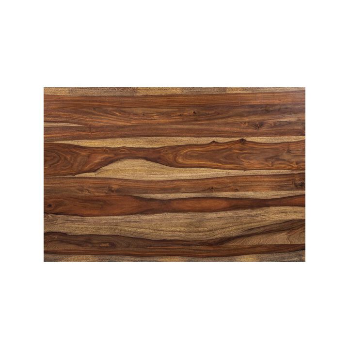 Porter Designs Manzanita Live Edge Solid Sheesham Wood Dining Table, Brown