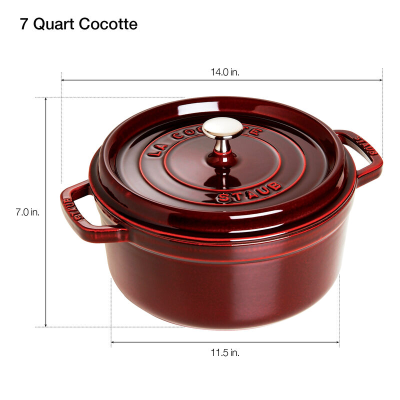 Staub Cast Iron 7-qt Round Cocotte - Basil