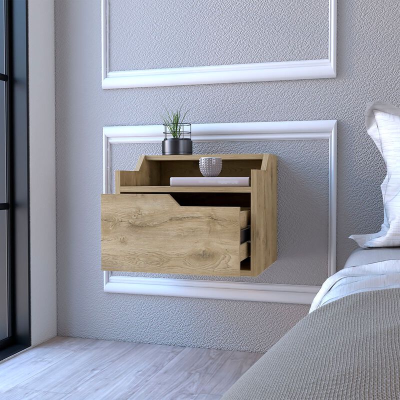 Floating Nightstand Chester, Bedroom, Macadamia