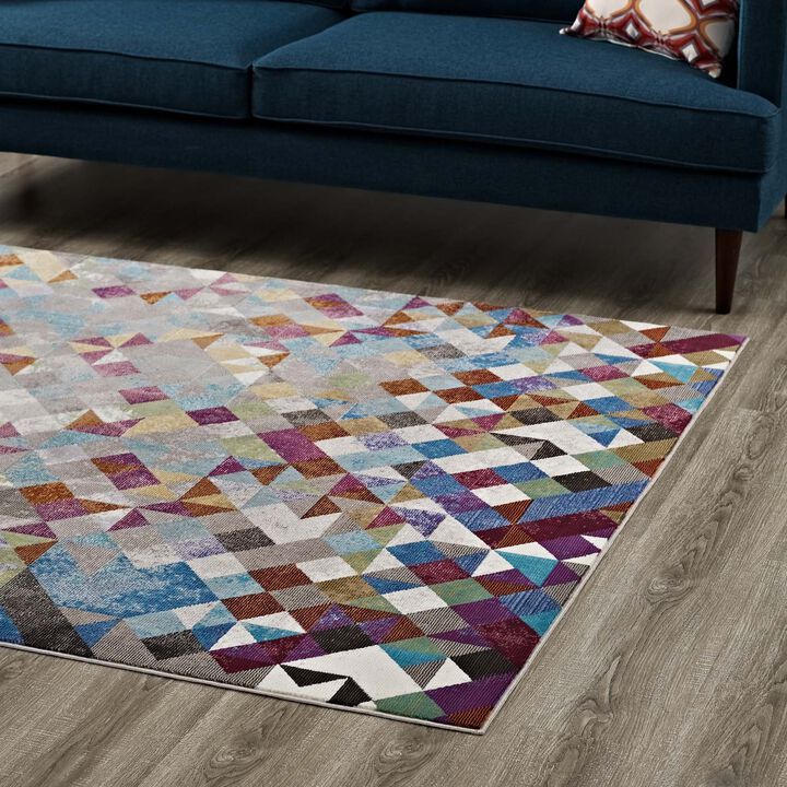 Lavendula Triangle Mosaic 4x6 Area Rug - Multicolored