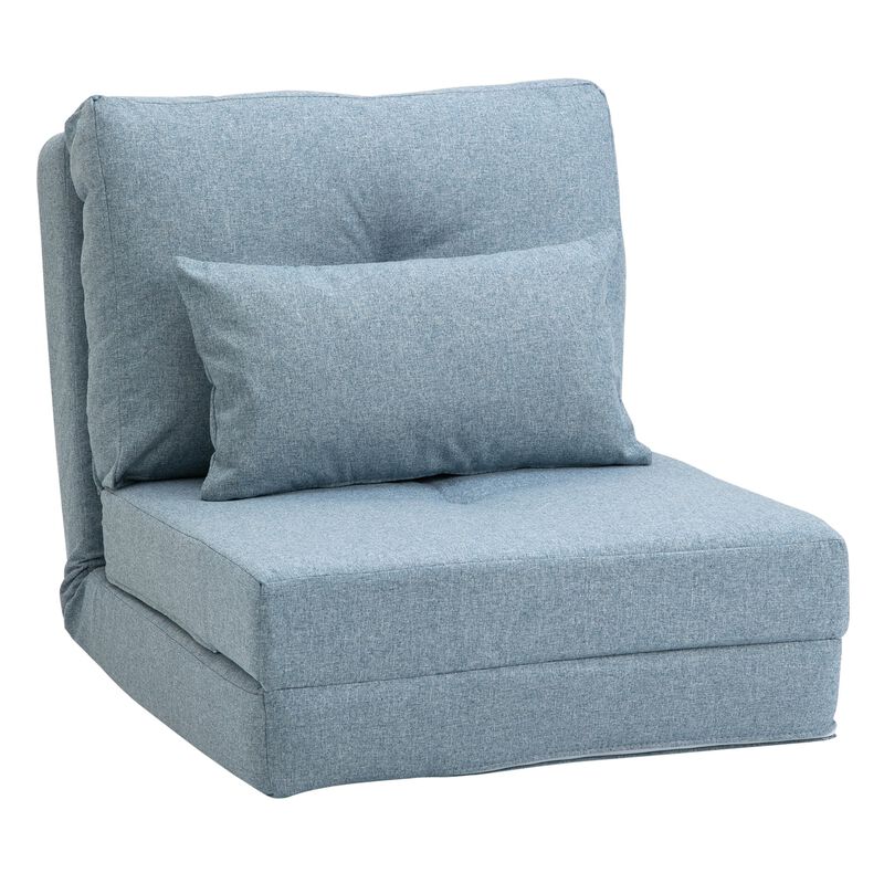 Blue Versatile Seating: Flip Chair Convertible Sofa Bed