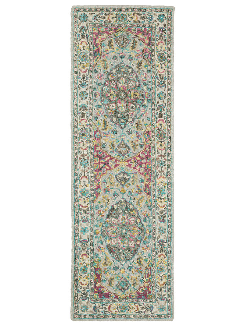 Zahra 2'6" x 8' Grey Rug