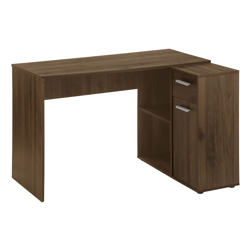 Monarch Specialties I 7348 Computer Desk, Home Office, Corner, Storage Drawers, 46"L, L Shape, Work, Laptop, Laminate, Walnut, Contemporary, Modern