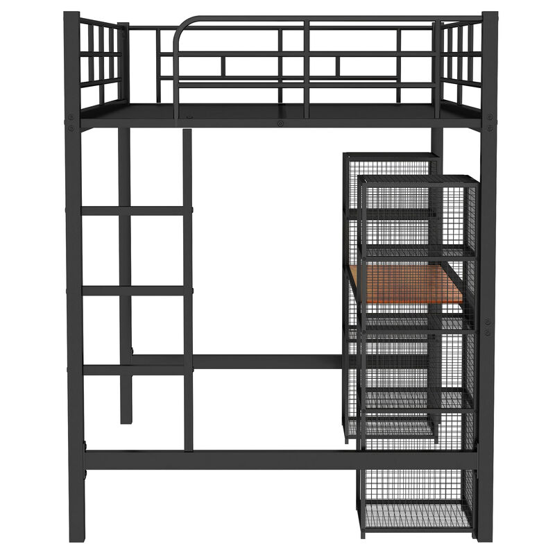 Merax Metal Loft Bed with Desk