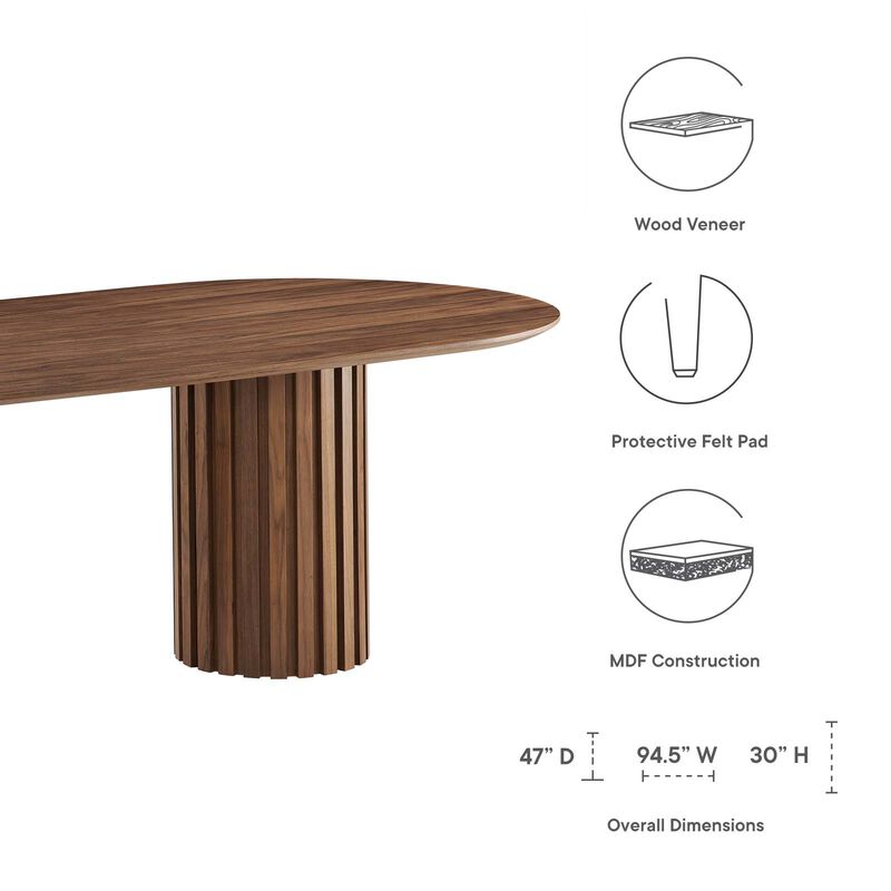 Modway - Senja 95" Oval Dining Table Walnut