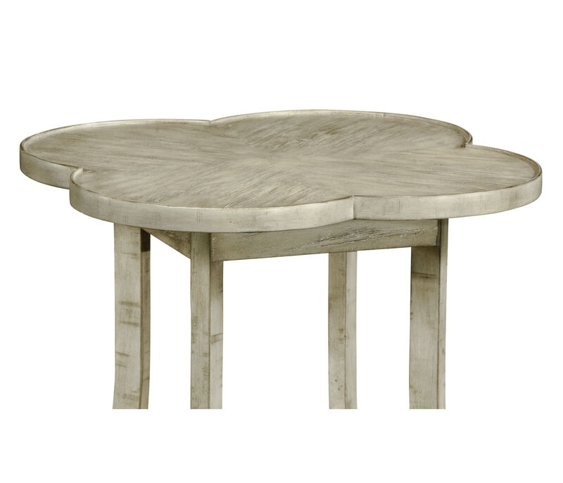 Rustic Grey Quatrefoil Accent Table