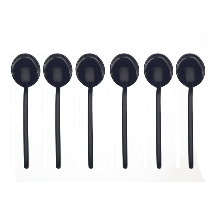 Due Black Gold Coffee Spoon Set 6 Pieces