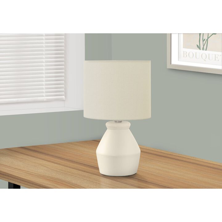 Monarch Specialties I 9740 - Lighting, 17"H, Table Lamp, Cream Ceramic, Ivory / Cream Shade, Modern