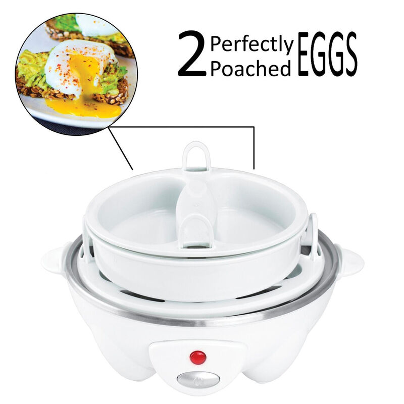 Brentwood Electric 7 Egg Cooker with Auto Shut Off in White