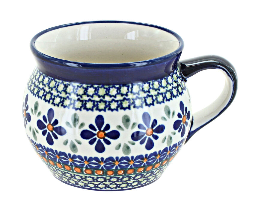 Blue Rose Polish Pottery Nature Bell Shaped Mug