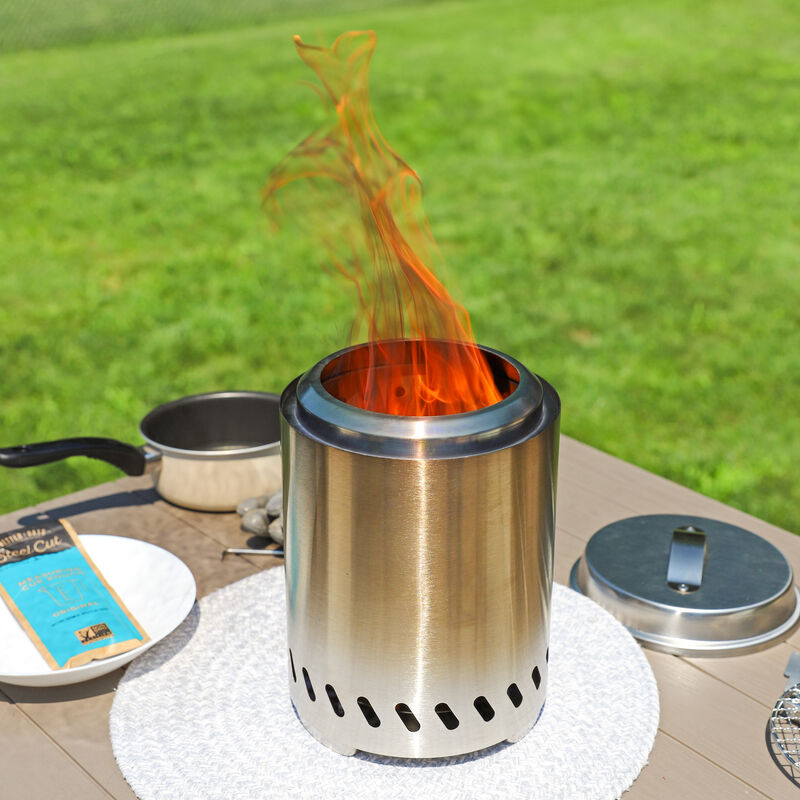 Triple Burn Stainless Steel Smokeless Fire Pit