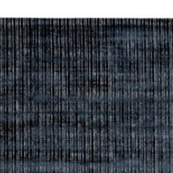 7 x 5 Modern Area Rug, Dark Textured Pattern, Soft Fabric, Navy Blue - Benzara