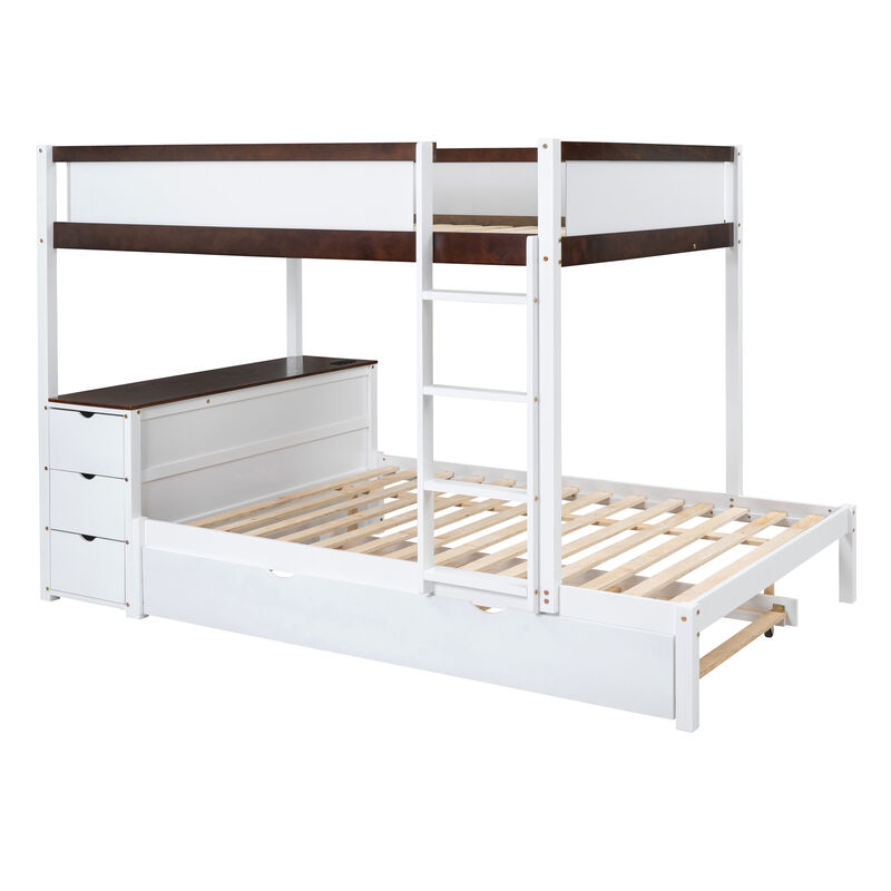 Merax  Bunk Bed with Trundle and Desk