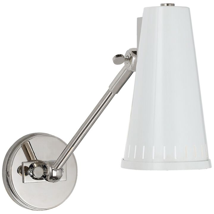 Antonio Adjustable One Arm Wall Lamp in Polished Nickel