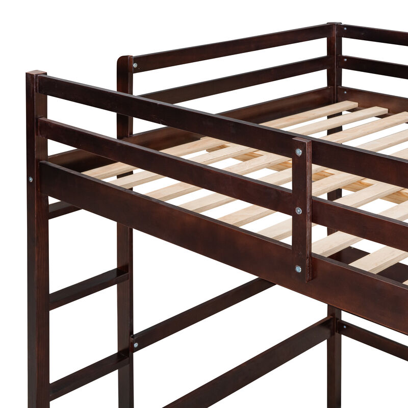 Merax Modern  Wooden Loft Bed with Desk