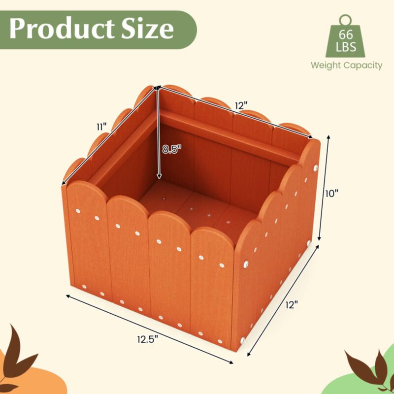 Hivvago Square Planter Box with Drainage Gaps for for Front Porch Garden Balcony