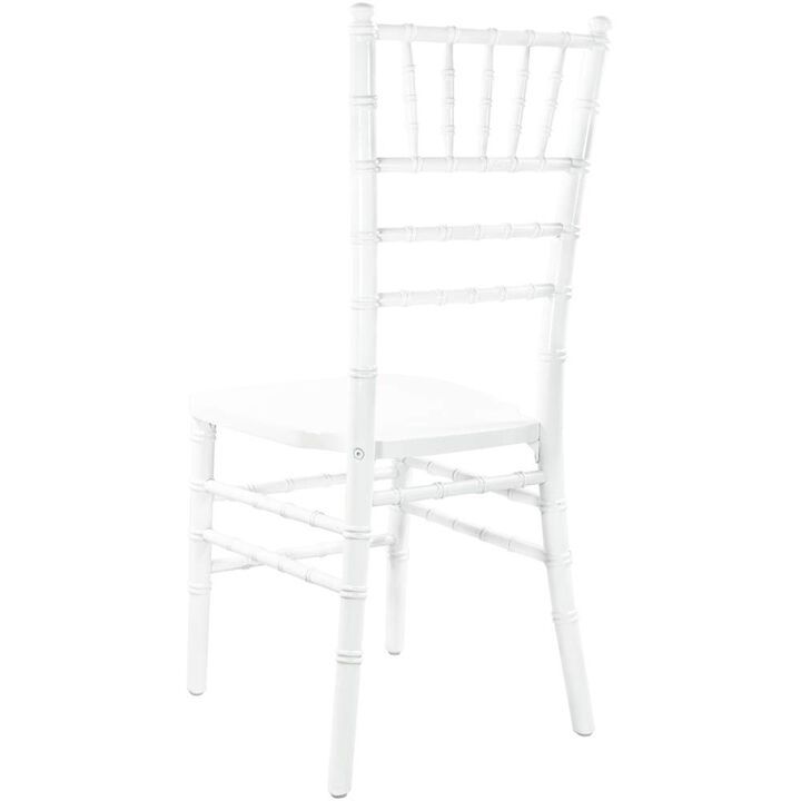 Flash Furniture Wood Chiavari Chairs, 18"L x 15.75"W x 36"H, White