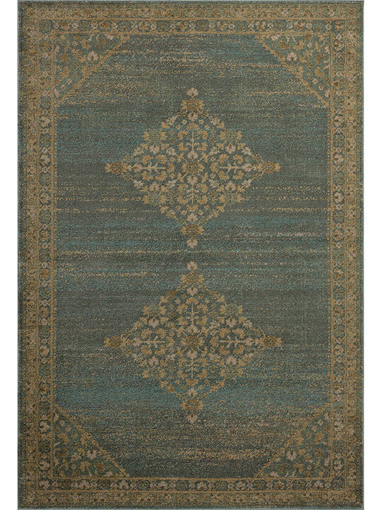 Mona Aqua/Wheat 3'7" x 5'7" Accent Rug by Magnolia Home by Joanna Gaines x Loloi