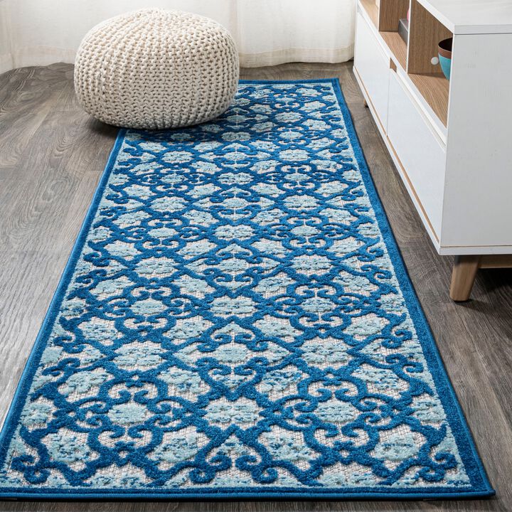 Gallia Tile Trellis High-Low Indoor/Outdoor Area Rug