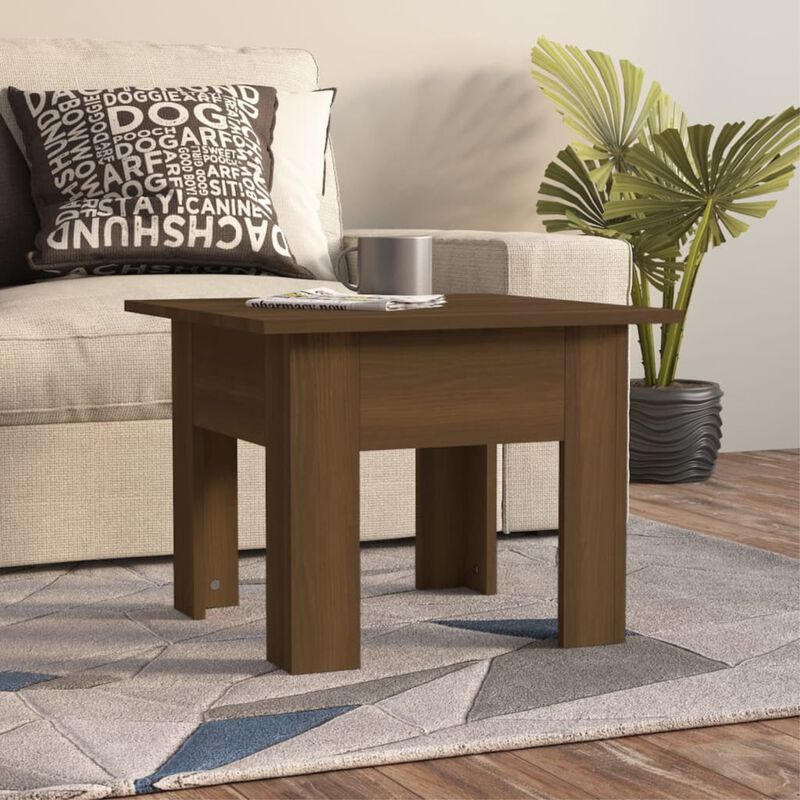 vidaXL Coffee Table Brown Oak 21.7"x21.7"x16.5" Engineered Wood