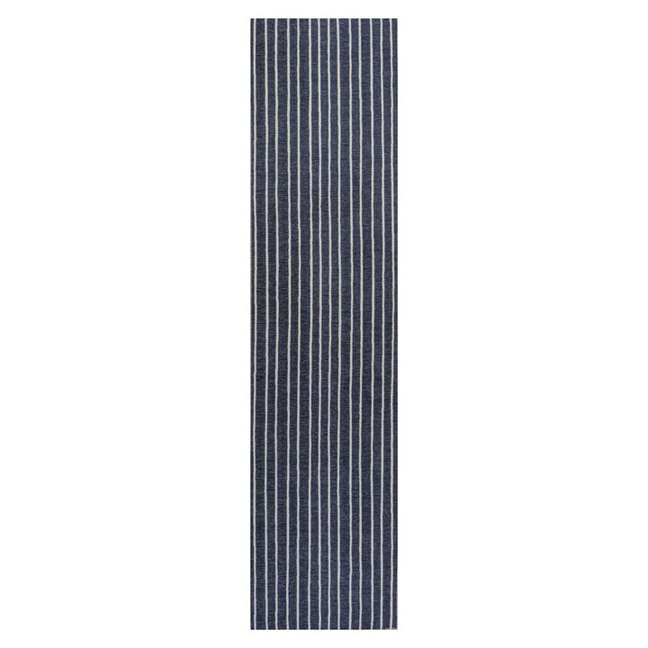 Rand Distressed Ticking Stripe Machine Washable Area Rug