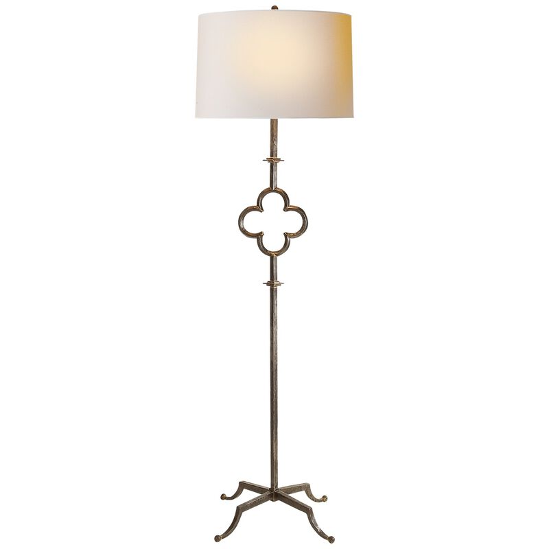 Quatrefoil Floor Lamp in Aged Iron