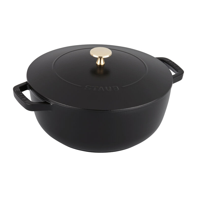 Staub Cast Iron Dutch Oven, 3.75Qt, serves 3-4, Made in France, Black