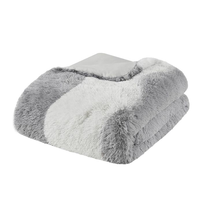 Gracie Mills Ombre Wave Shaggy Faux Fur Comforter Set