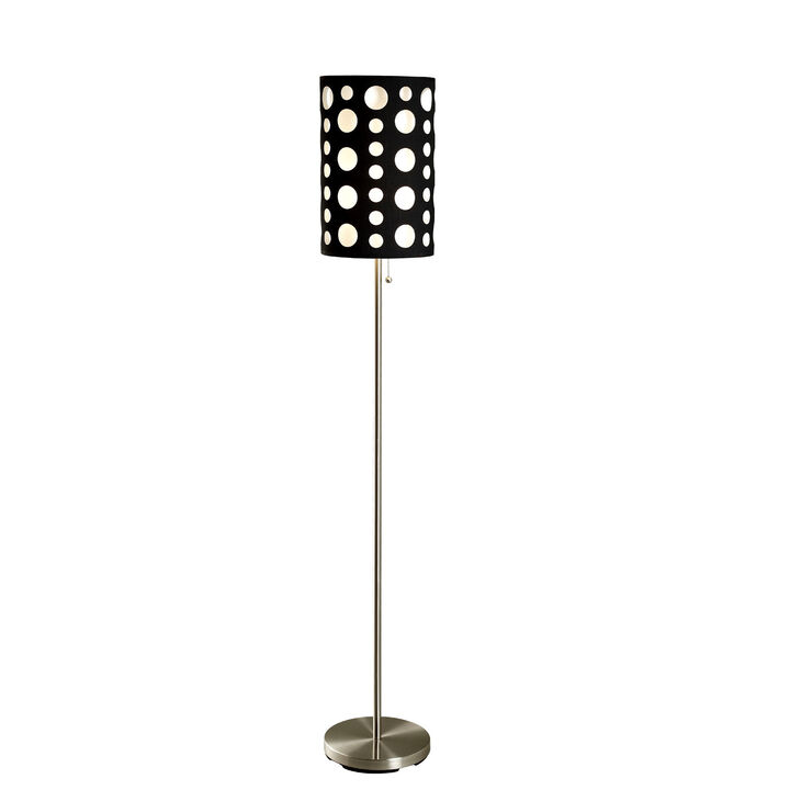 Hivvago 66" Steel Novelty Floor Lamp With Black And White Drum Shade